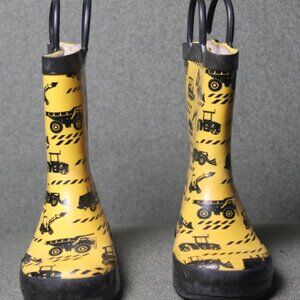 Yellow Unisex 9K (Toddler) Youth Unbranded Boots (Used) Construction Themed